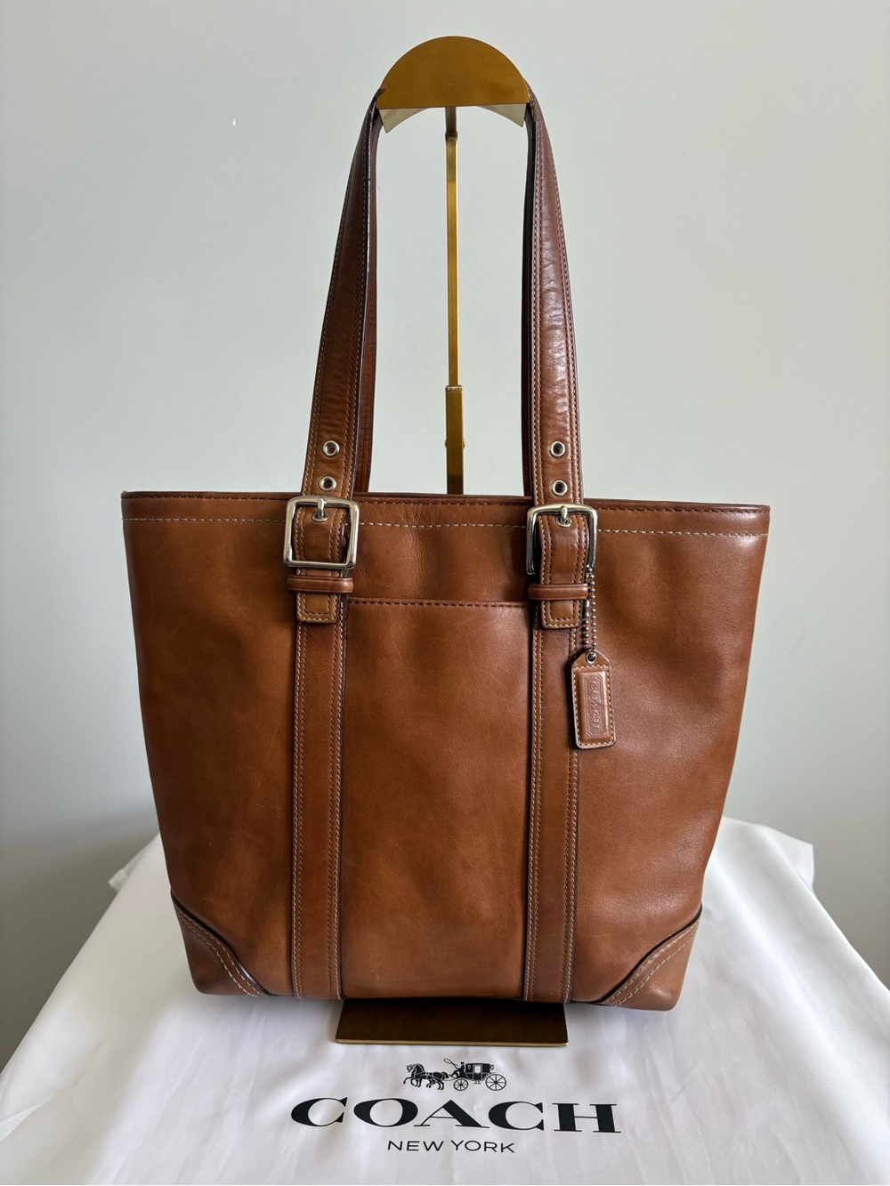 Coach Leather Tote Bag | Cognac Brown | Style F10194